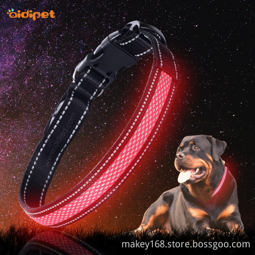 Nylon Usb Rechargeable Led Glow Dog Collars